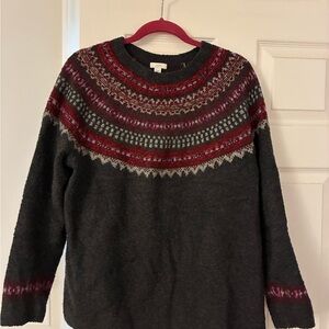 J. Jill Black and Red Textured Sweater